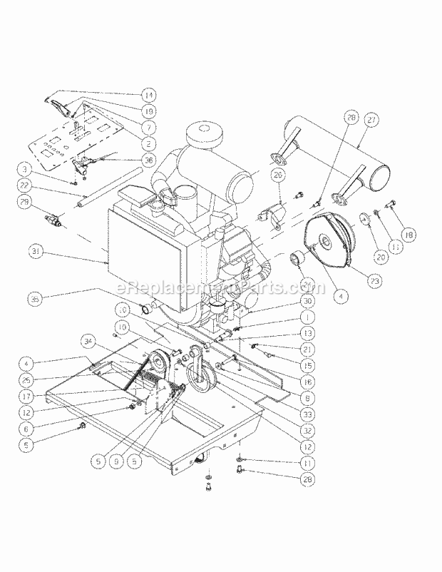 Kawasaki Engine Assembly Diagram and Parts List for M60-KW 53AJ8CT6050 Cub Cadet Sprayer